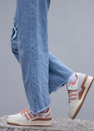 Женские кроссовки branco adidas forum low white orange