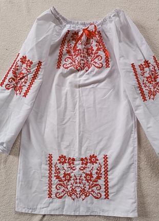 Низкая цена! вышитое платье. вышитое платье. вышиванка. 110/116 см. 5-6 р