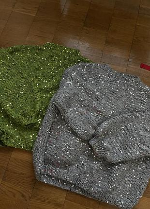 Свитер вязаный с паэтками