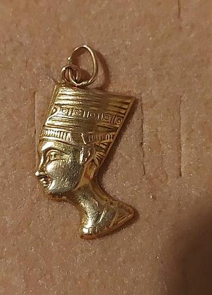Nefertiti подвеска винтажная золотая 750 пробы.