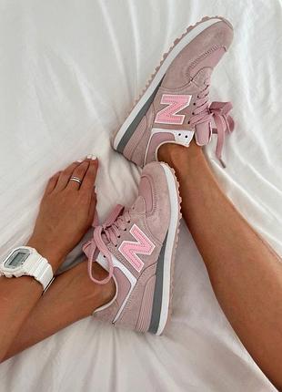 Жіночі кросівки new balance 574 light pink premium