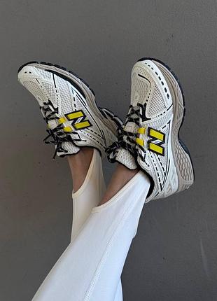 Женские кроссовки new balance 1906 light beige / yellow premium