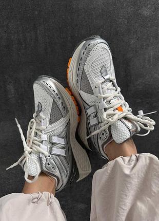 Жіночі кросівки new balance 1906  silver / white / orange premium