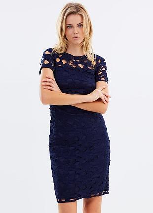 Шикарне синє плаття з великого мережива від dorothy perkins м