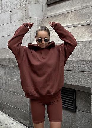 Худі zara шоколадний коричневий, на флісі, оригінал іспанія