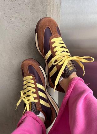 Женские кроссовки adidas sl 72 brown / yellow premium