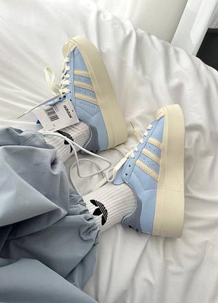 Жіночі кросівки adidas superstar bonega “blue / cream”