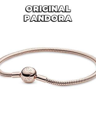 Пандора оригинал из сша раритет 580728 браслет цепь с логотипом круглая застежка розовое золото серебро ale met новый с биркой original pandora