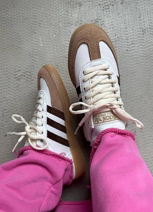 Жіночі кросівки adidas spezial white / brown premium