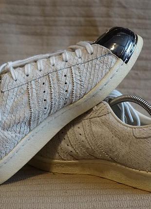 Отличные белые кожаные ректро кроссовки adidas superstar 80s "metal toe" Boat 37 1/3 р.( 24 см.)