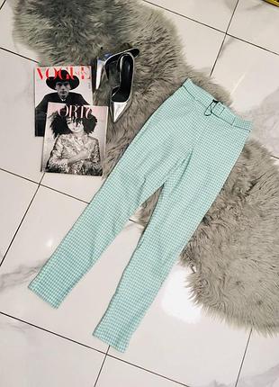 Штаны скинни в клетку с поясом primark