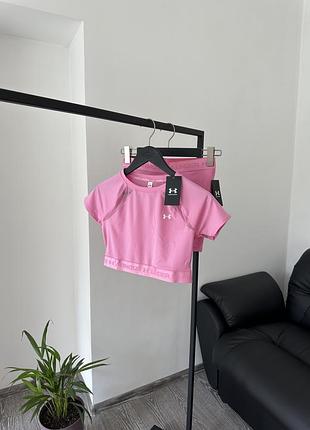 Женский комплект кроп футболка + шорты under armour оригинал из новых коллекций.