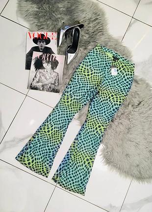 Новые лосины леггинсы клёш из сеточки на подкладке primark