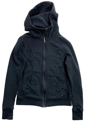 Crz yoga толстовка на молнии из хлопка с махровыми отверстиями для большого пальца черного цвета