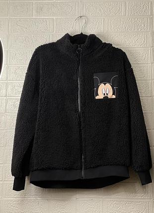 Плюшева  куртка disney на блискавці, повсякденна тепла верхній одяг з довгими рукавами