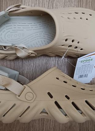 Чоловічі сабо crocs echo clog literide оригінал америка wheat (207937-209)