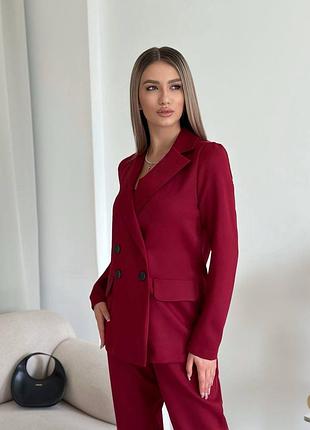 Брючный костюм тройка с пиджаком на пуговицах с топом на бретелях с брюками с карманами2 фото