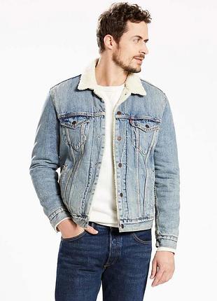 Levi's, оригинал джинсовая куртка, шерпа
