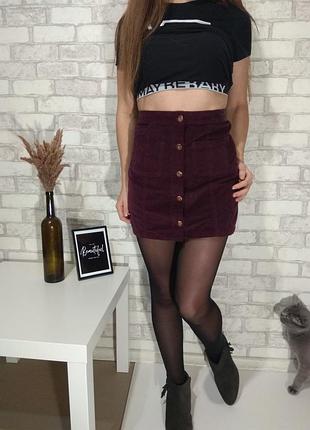 Велюрова спідниця з високою талією