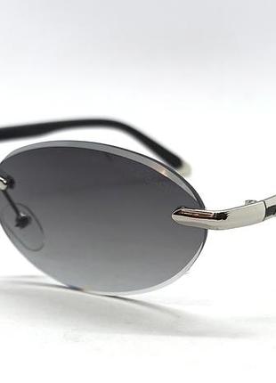 Maybach очки унисекс солнцезащитные овальные узкие безоправные серый градиент