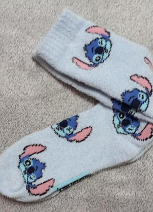 Женские удлиненные махровые носки stitch disney, размер 36-39