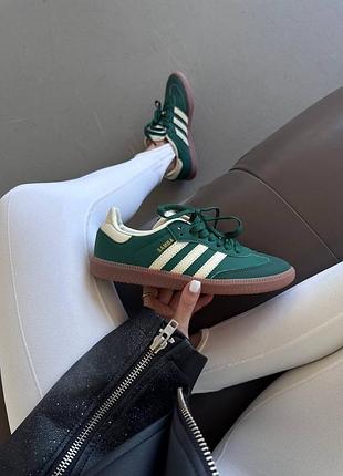 Жіночі кросівки adidas samba collegiate green premium
