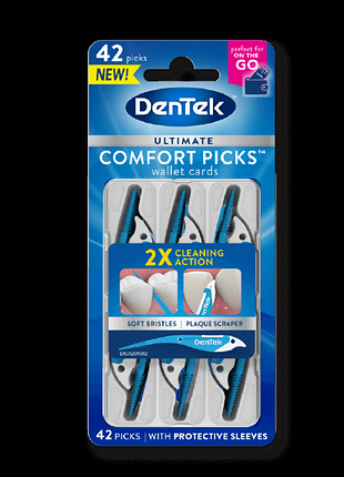 Йоршик для чищення між зубами «максимальний комфорт» dentek ultimate comfort picks, 42 шт.