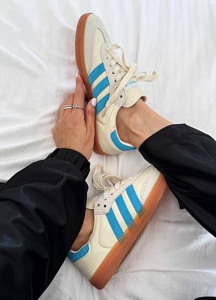Жіночі кросівки adidas samba « sporty & rich blue » premium