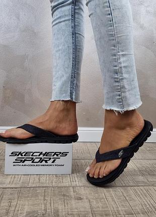 Легкие вьетнамки скейчерс мягкие шлепанцы сандалии оригинал от skechers