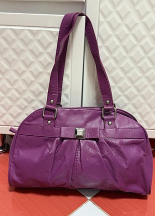 Шикарная яркая кожаная сумка debenhams /100%кожа