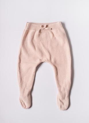 Вязаные ползунки для девочки 1 мес 2 мес 3 мес розовые zara зара