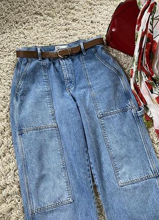 Стильные широкие джинсы багги,высокая посадка,zara,p.42ия9 фото