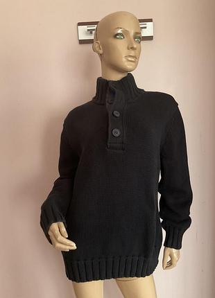 Чоловічий товстий бавовняний светр від Polo Vintage Noir L