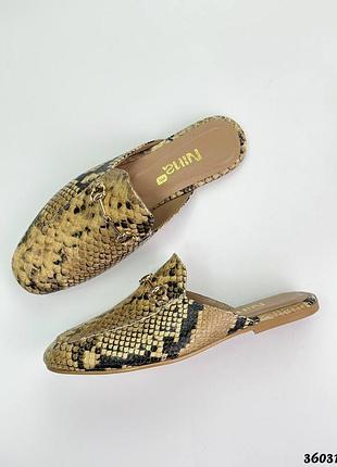 Женские шлепанцы мюли из натуральной кожи