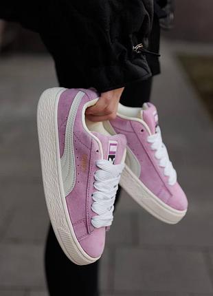 Р.36-41 кроссовки puma suede xl pink white pm028