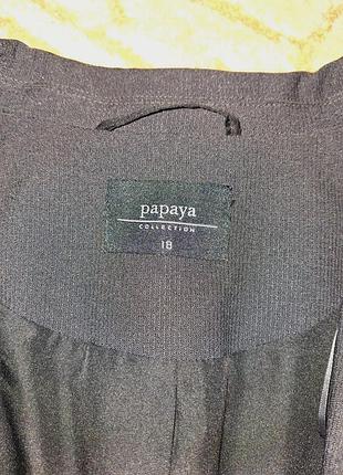 Качественный силуэт приталенный пиджак жакет по фигуре батал papaya 18 черный8 фото