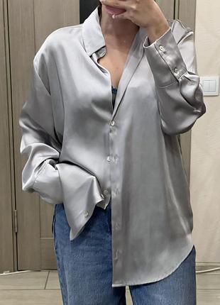Сорочка zara satin blouse