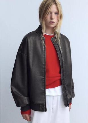 Шкірянка, байкерська куртка zara р.xxl