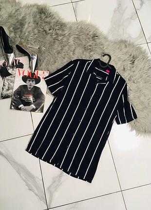 Синя сорочка в смужку new look з натуральної віскози