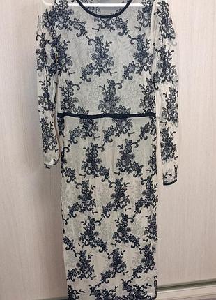 Голое платье. качественная вышивка на сеточе