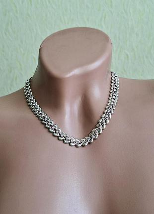 Серебряный браслет и колье. цепочка серебро 925 и 875 проба трезубец.