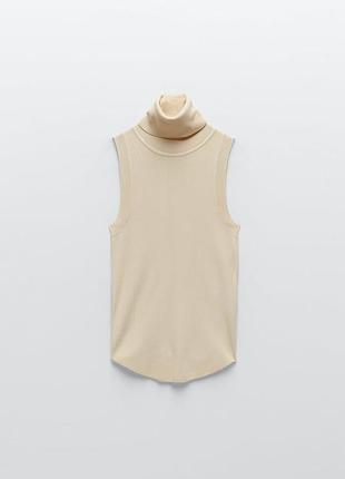 Топ рубчик з горловиною гольф американка zara p s