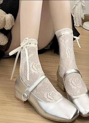 Носки носки молочные цветочный принт