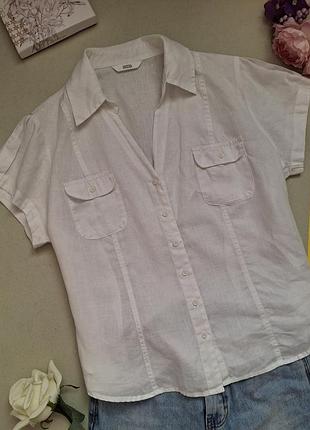 Белая льняная рубашка, блуза