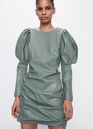 Платье zara, эко кожа