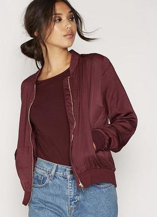 Вишневый бордовый бомбер куртка женская на молнии h&m xl