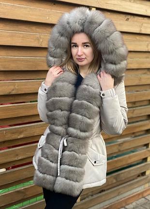 Парка женская с натуральным мехом
