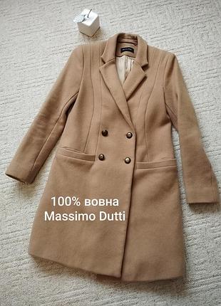 Пальто кэмел беж 100% шерсть massimo dutti размер 40/xxs