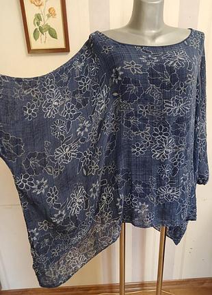 Марловка хлопок италия летняя блузка футболка рубашка топ разлетайка большой размер этно бохо стиль