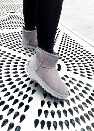 Ugg classic mini grey уггі міні сірі5 фото